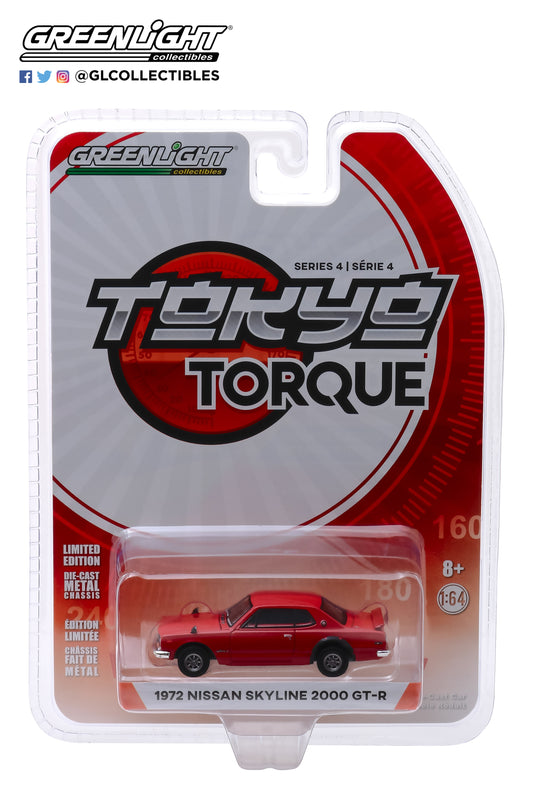 GreenLight 1/64 Tokyo Torque Series 4 - 1972 Nissan Skyline 2000 GT-R - Red 47020-E