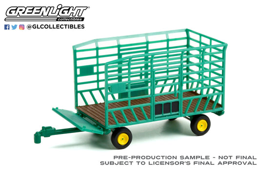 GreenLight 1:64 Down on the Farm Series 6 - Bale Throw Wagon - Green with Yellow Wheels 48060-F