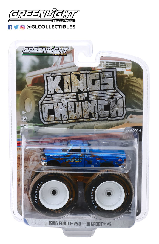 GreenLight 1:64 Kings of Crunch Series 6 - Bigfoot #5 - 1996 Ford F-250 Monster Truck (Dirty Version) 49060-F
