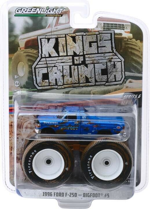 GreenLight 1:64 Kings of Crunch Greatest Hits Bigfoot #5 - 1996 Ford F-250 Monster Truck (Dirty Version) 49095-F