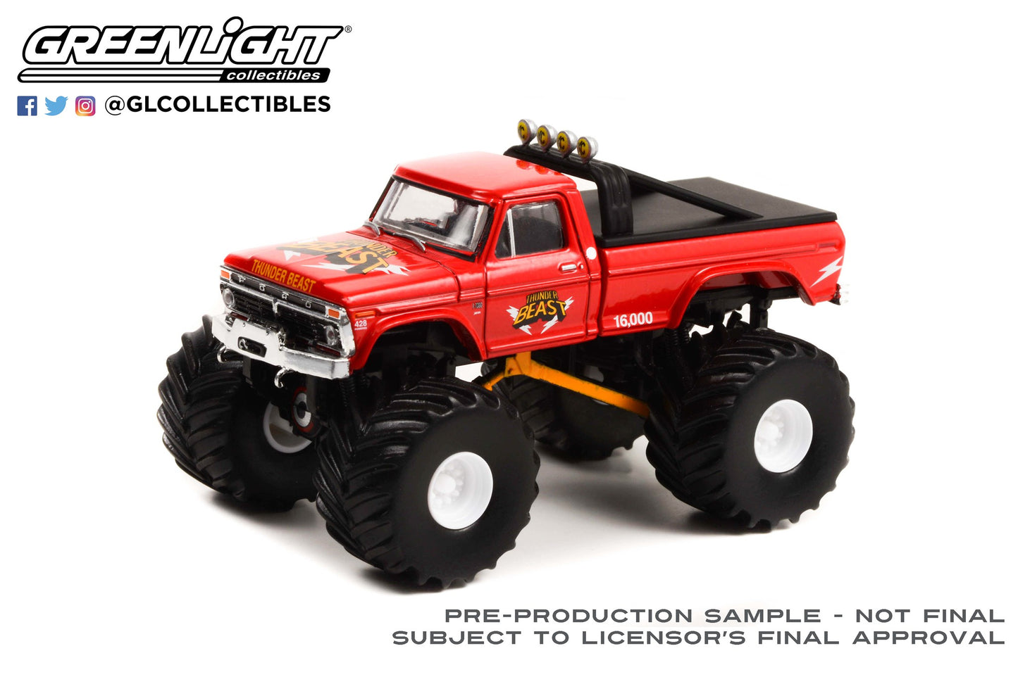 GreenLight 1:64 Kings of Crunch Series 11 - Thunder Beast - 1976 Ford F-250 Monster Truck Solid Pack 49110-B