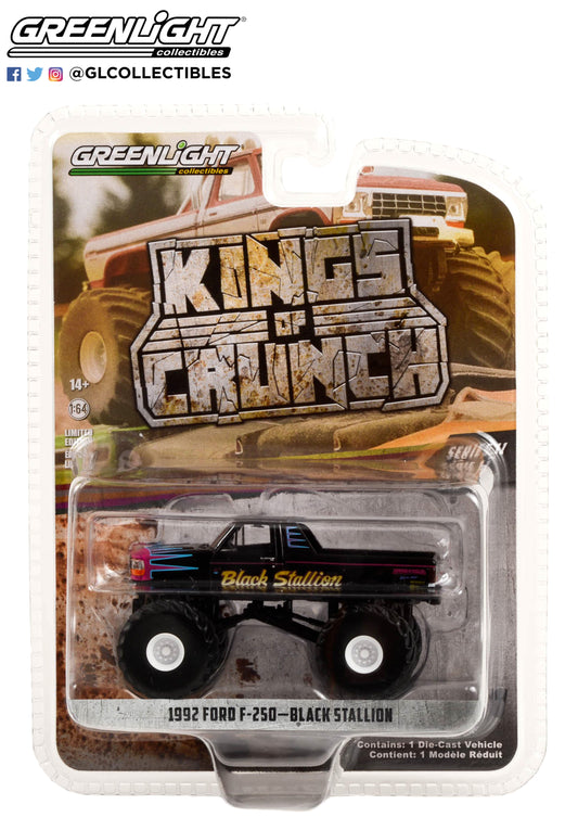 GreenLight 1:64 Kings of Crunch Series 11 - Black Stallion - 1992 Ford F-250 Monster Truck Solid Pack 49110-E