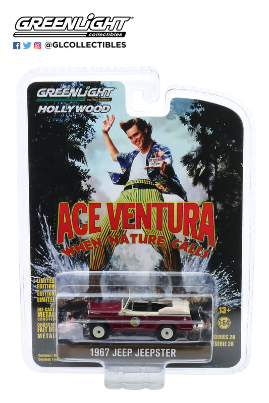 GreenLight 1:64 Hollywood Series 28 - Ace Ventura: When Nature Calls (1995) - 1967 Jeep Jeepster Convertible 44880-F