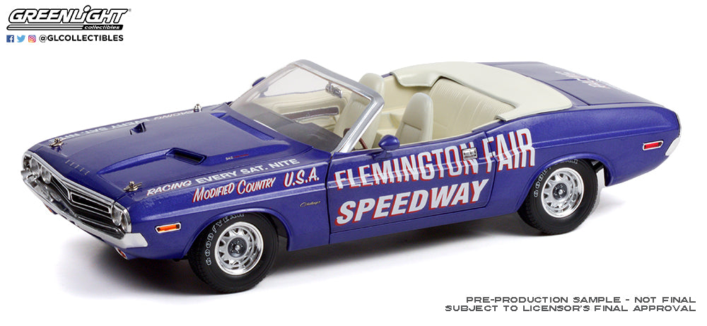 GreenLight 1:18 1971 Dodge Challenger Convertible Flemington Fair Speedway Official Pace Car 13617