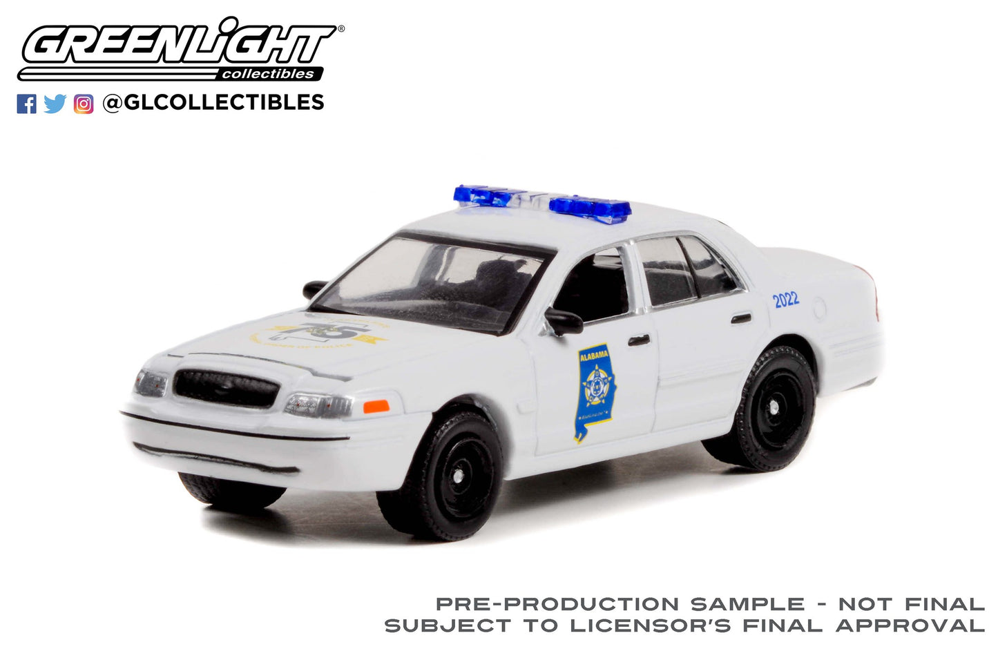 GreenLight 1:64 Hot Pursuit - 2008 Ford Crown Victoria Police Interceptor - Alabama State Fraternal Order of Police (FOP) 75th Anniversary 30351