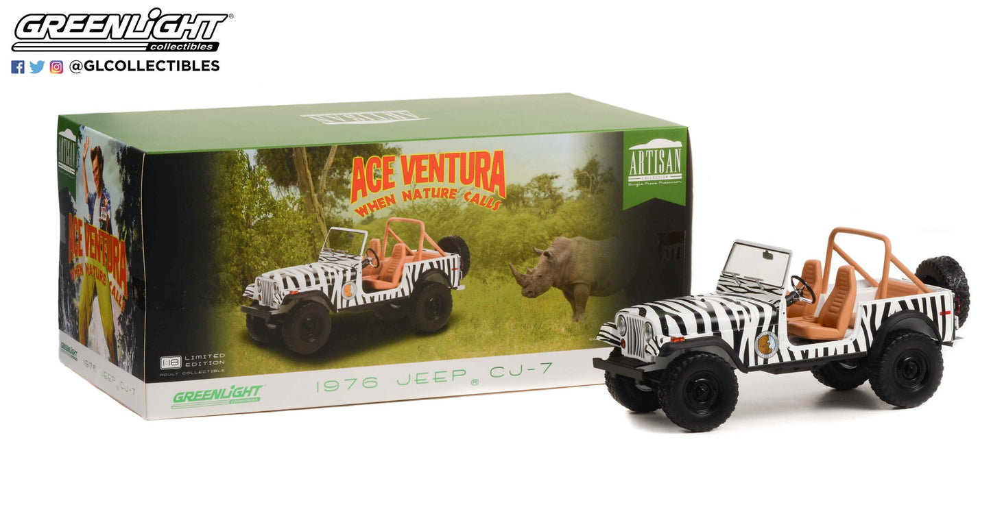 GreenLight 1:18 Artisan Collection - Ace Ventura: When Nature Calls (1995) - 1976 Jeep CJ-7 19115