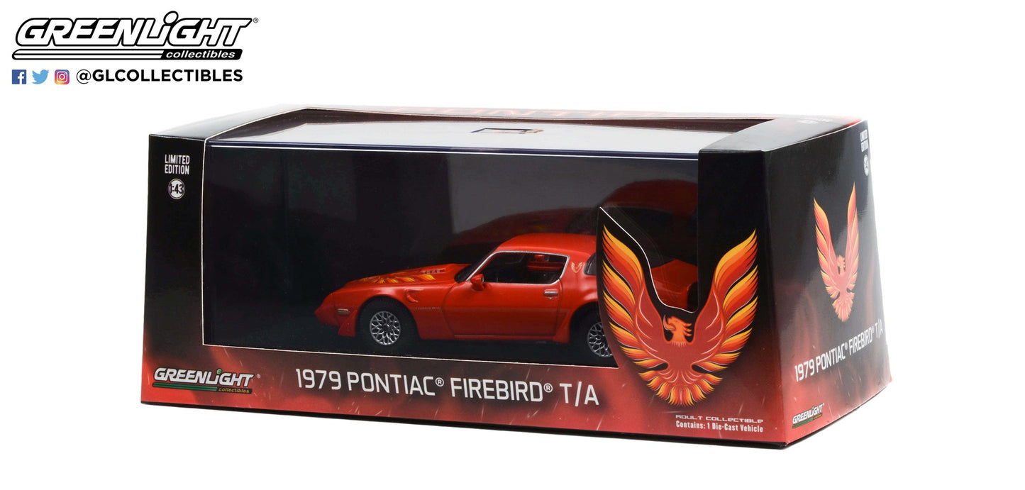 GreenLight 1:43 1979 Pontiac Firebird Trans Am Hardtop - Mayan Red with Hood Phoenix 86349