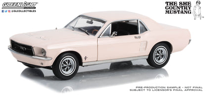 GreenLight 1:18 1967 Ford Mustang Coupe She Country Special - Bill Goodro Ford, Denver, Colorado - Bermuda Sand 13642