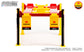 GreenLight 1:18 Four-Post Lift - MOPAR Parts & Accessories - Yellow and Red 13649