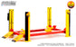 GreenLight 1:18 Four-Post Lift - MOPAR Parts & Accessories - Yellow and Red 13649