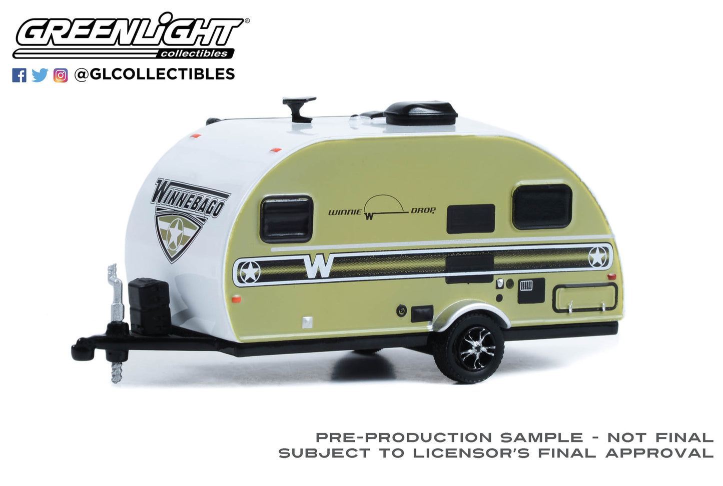 GreenLight 1:64 Hitched Homes Series 13 - 2017 Winnebago Winnie Drop - Army Graphics 34130-E