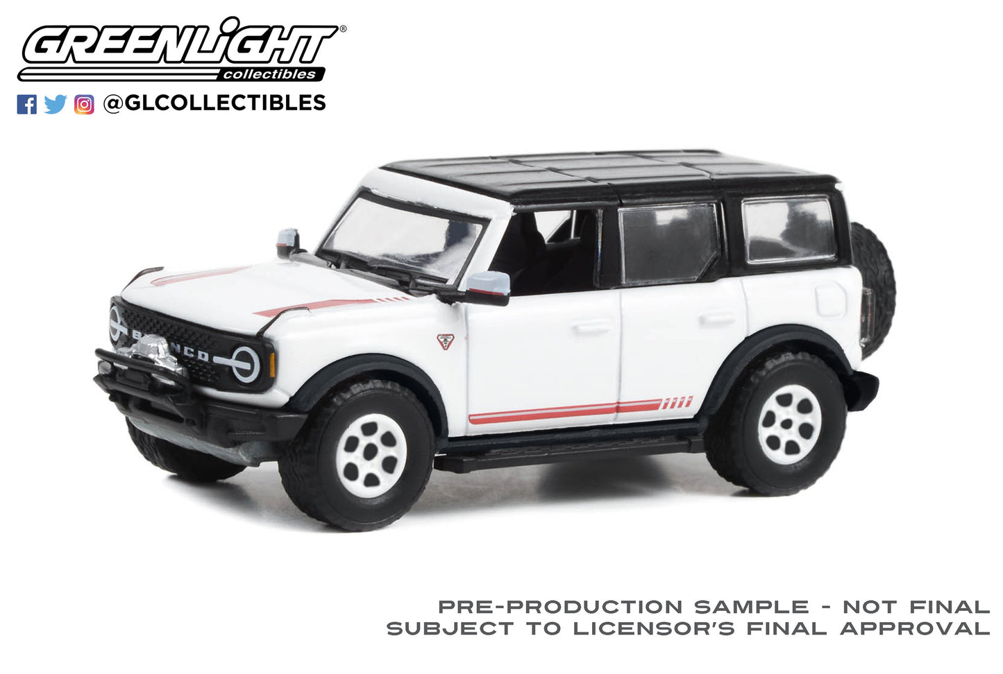 GreenLight 1:64 Barrett-Jackson Scottsdale Edition Series 11 - 2021 Ford Bronco “Bronco 66” First Edition (Lot #3001) - Oxford White with Black Roof 37270-F