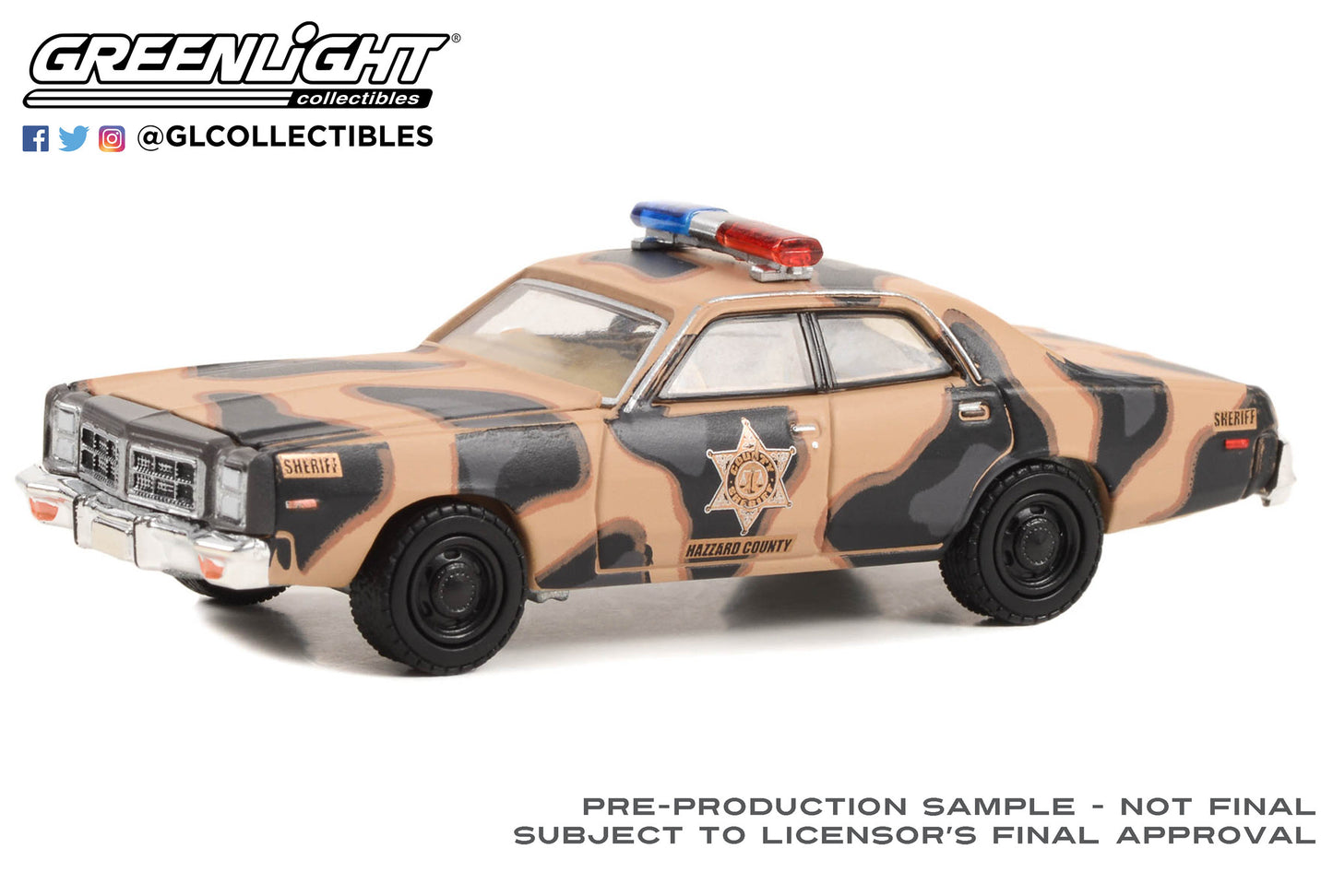 GreenLight 1:64 1978 Dodge Monaco - Hazzard County Camouflage Sheriff (Hobby Exclusive) 30326