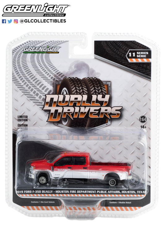 GreenLight 1:64 Dually Drivers Series 11 - 2019 Ford F-350 Dually - Houston Fire Department Public Affairs, Houston, Texas 46110-D