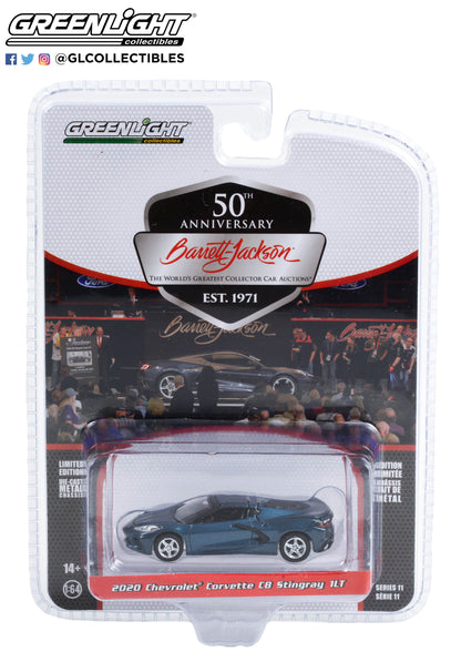 GreenLight 1:64 Barrett-Jackson Scottsdale Edition Series 11 - 2020 Chevrolet Corvette C8 Stingray 1LT (Lot #421.2) - Shadow Gray Solid 37270-E