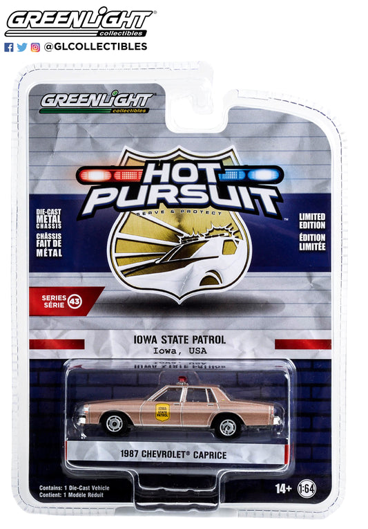 GreenLight 1:64 Hot Pursuit Series 43 - 1987 Chevrolet Caprice - Iowa State Patrol 43010-B