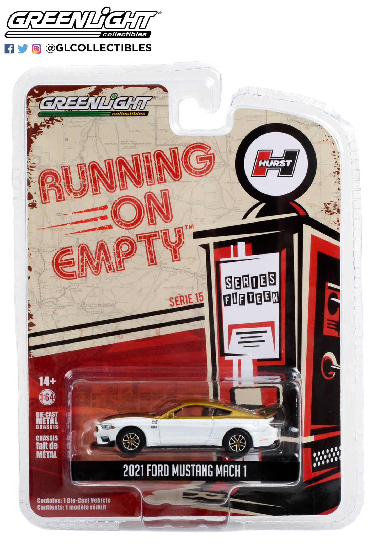 GreenLight 1:64 Running on Empty Series 15 - 2021 Ford Mustang Mach 1 - Hurst Performance 41150-E