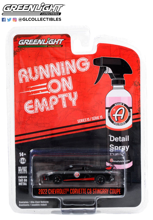 GreenLight 1:64 Running on Empty Series 15 - 2022 Chevrolet Corvette C8 Stingray Coupe - Adam s Polishes 41150-F