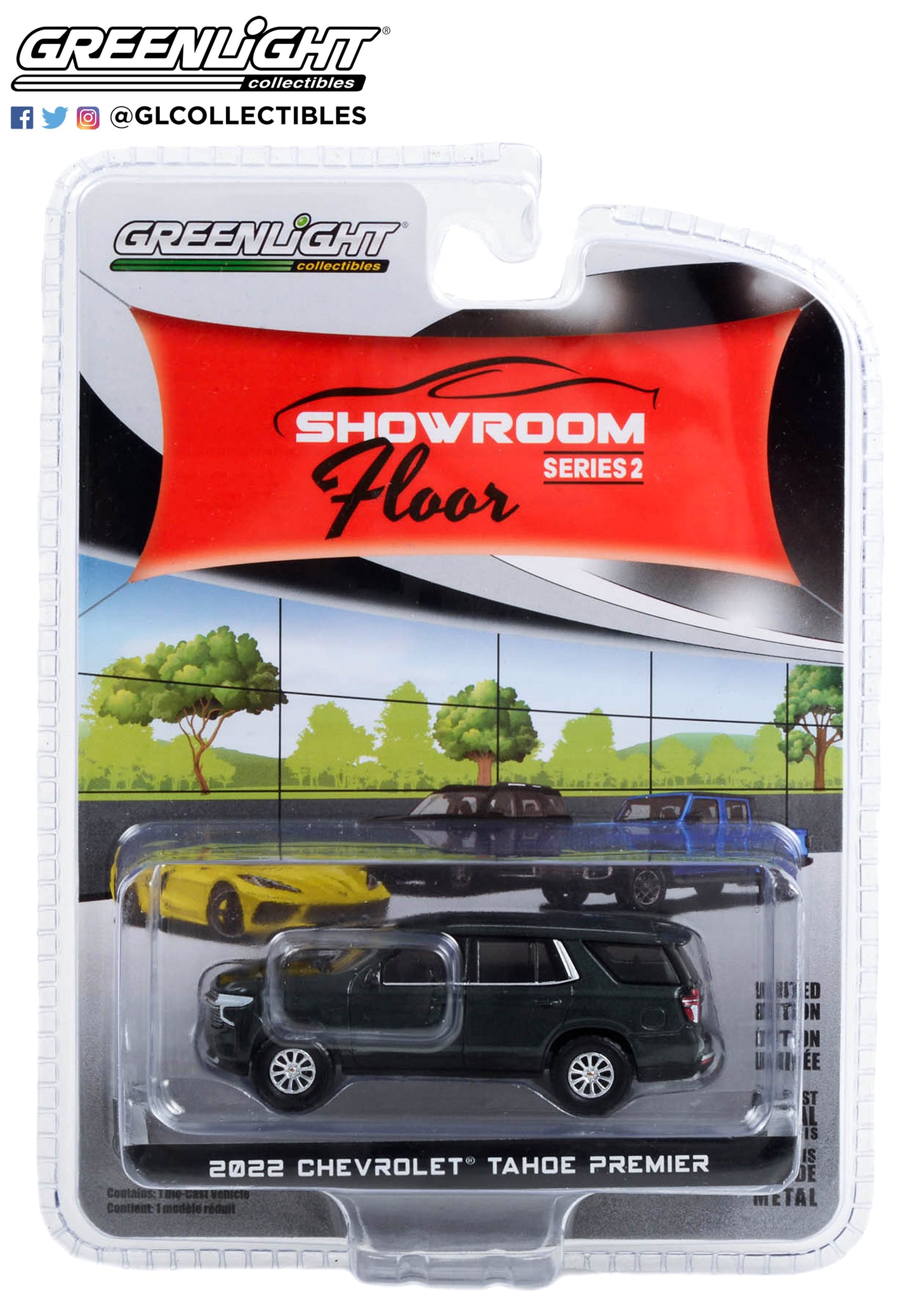 GreenLight 1:64 Showroom Floor Series 2 - 2022 Chevrolet Tahoe Premier - Evergeen Gray Metallic 68020-D