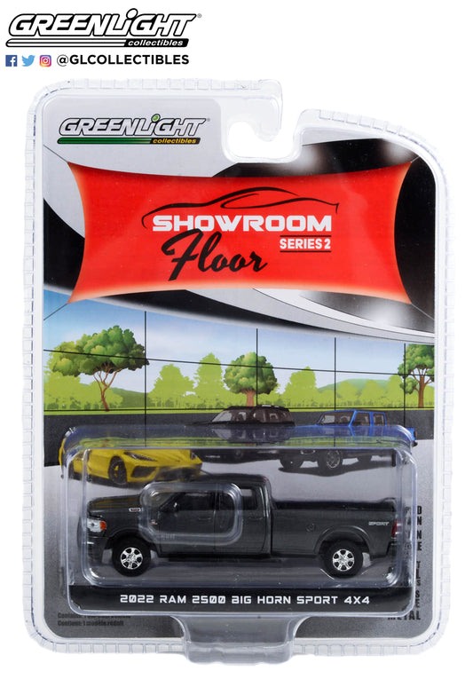 GreenLight 1:64 Showroom Floor Series 2 - 2022 Dodge Ram 2500 Big Horn Sport 4X4 - Granite Crystal Metallic 68020-F