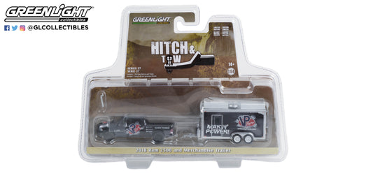 GreenLight 1:64 Hitch & Tow Series 27 - 2018 Dodge Ram 2500 VP Racing Fuels ‘Makin’ Power!” and VP Racing Fuels Merchandise Trailer 32270-C