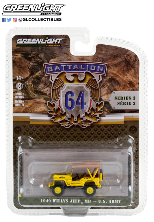 GreenLight 1:64 Battalion 64 Series 3 - 1949 Willys Jeep MB - 545th Military Police Company - Camp Drake, Japan Training Camp 61030-C