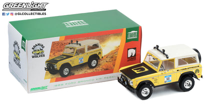 GreenLight 1:18 Artisan Collection - 1969 Ford Bronco #141 Rebelle Rally - Toms Offroad, Roaming Wolves 19131