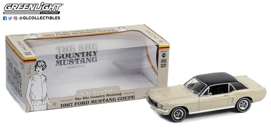 GreenLight 1:18 1967 Ford Mustang Coupe She Country Special - Bill Goodro Ford, Denver, Colorado - Autumn Smoke 13641