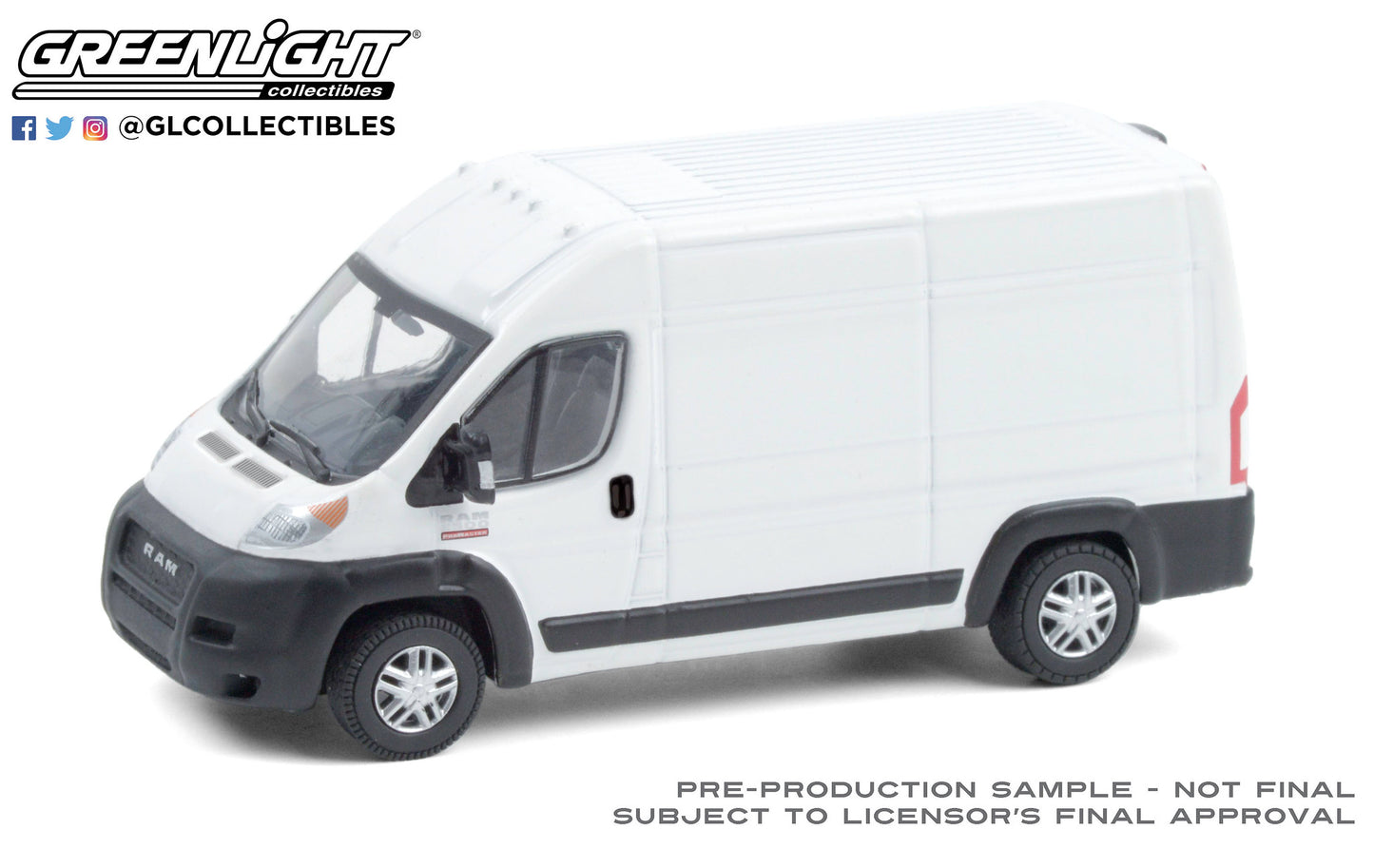 GreenLight 1:64 Route Runners Series 2 - 2019 Dodge Ram ProMaster 2500 Cargo High Roof - Bright White 53020-F