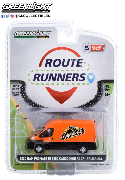 GreenLight 1:64 Route Runners Series 5 - 2020 Dodge Ram ProMaster 2500 Cargo High Roof - Armor All 53050-E