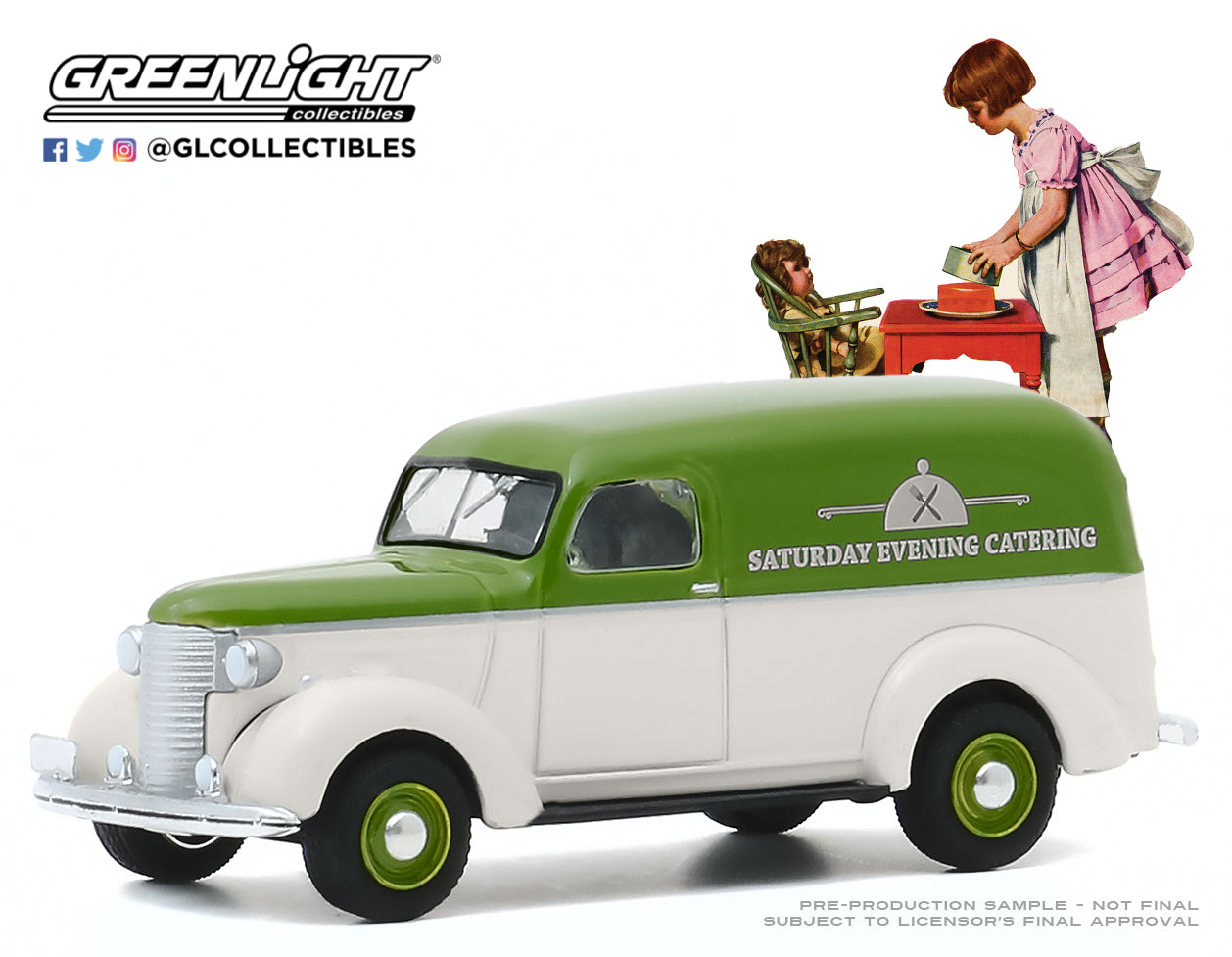 GreenLight 1:64 Norman Rockwell Series 3 - 1939 Chevrolet Panel Truck 54040-A