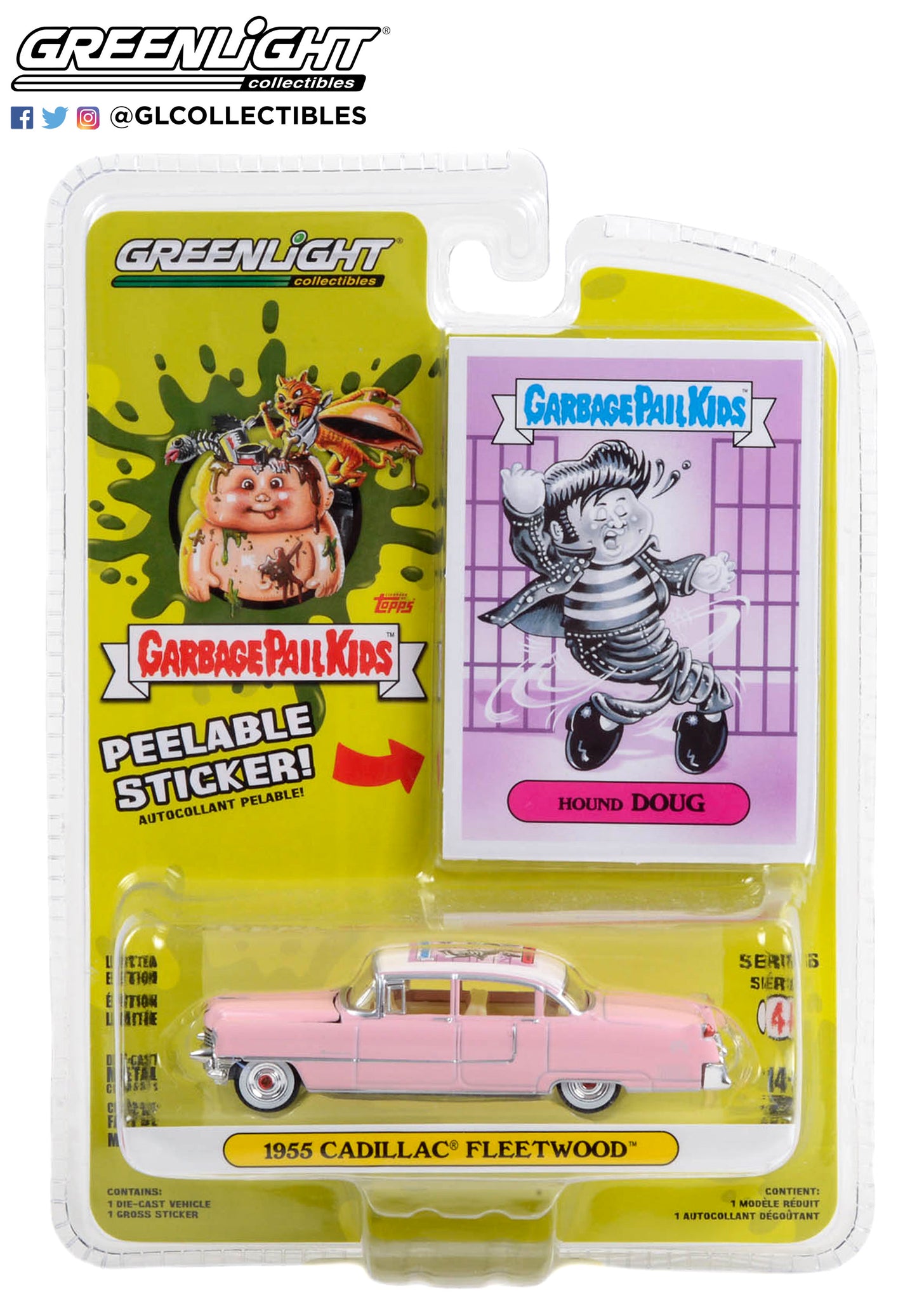 GreenLight 1:64 Garbage Pail Kids Series 4 - Hound Doug - 1955 Cadillac Fleetwood Series 60 54070-A