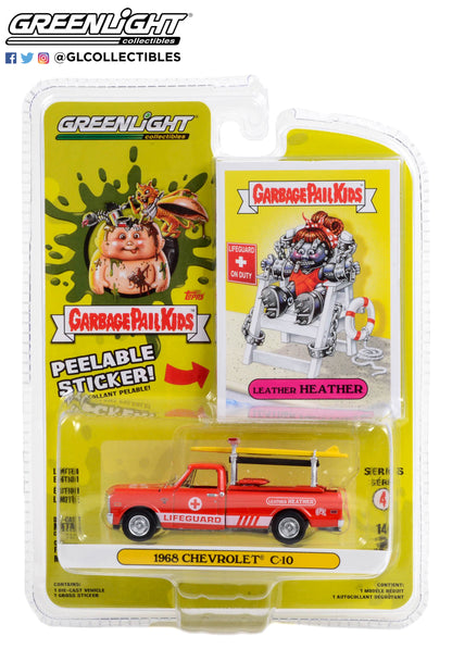 GreenLight 1:64 Garbage Pail Kids Series 4 - Leather Heather - 1968 Chevrolet C-10 Lifeguard on Duty 54070-C