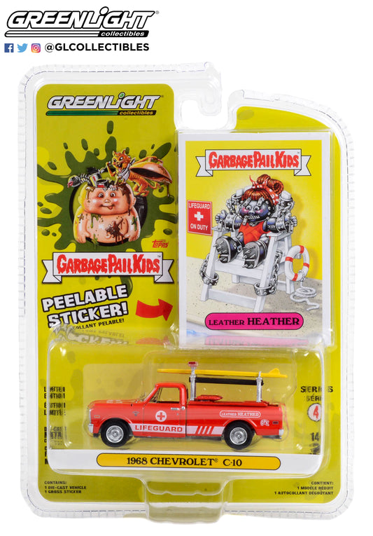 GreenLight 1:64 Garbage Pail Kids Series 4 - Leather Heather - 1968 Chevrolet C-10 Lifeguard on Duty 54070-C