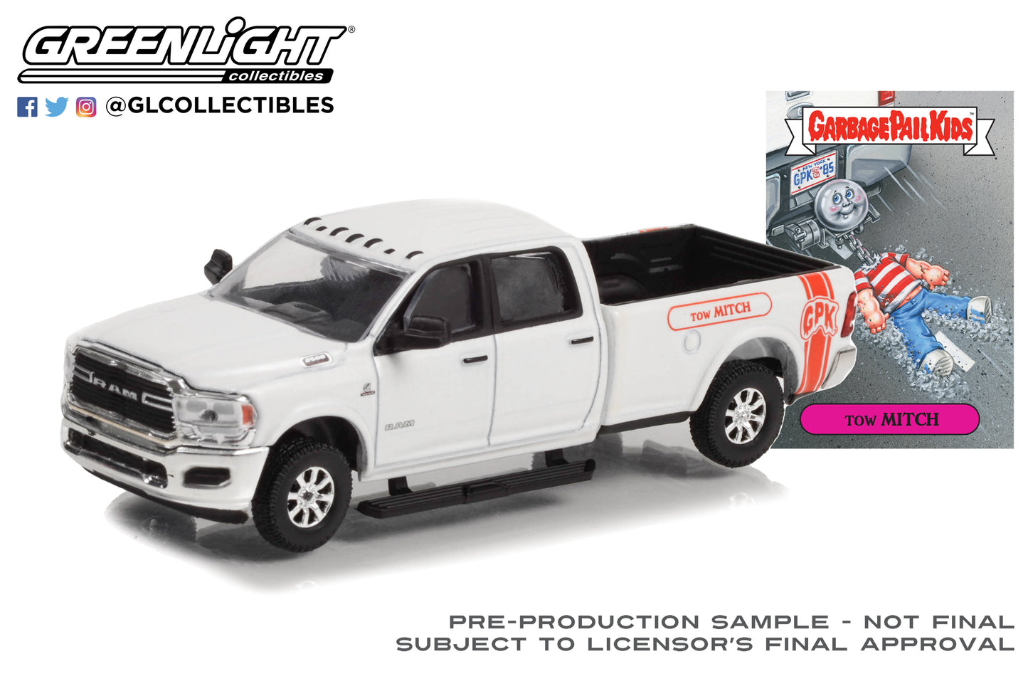 GreenLight 1:64 Garbage Pail Kids Series 4 - Tow Mitch - 2021 Dodge Ram 2500 54070-D