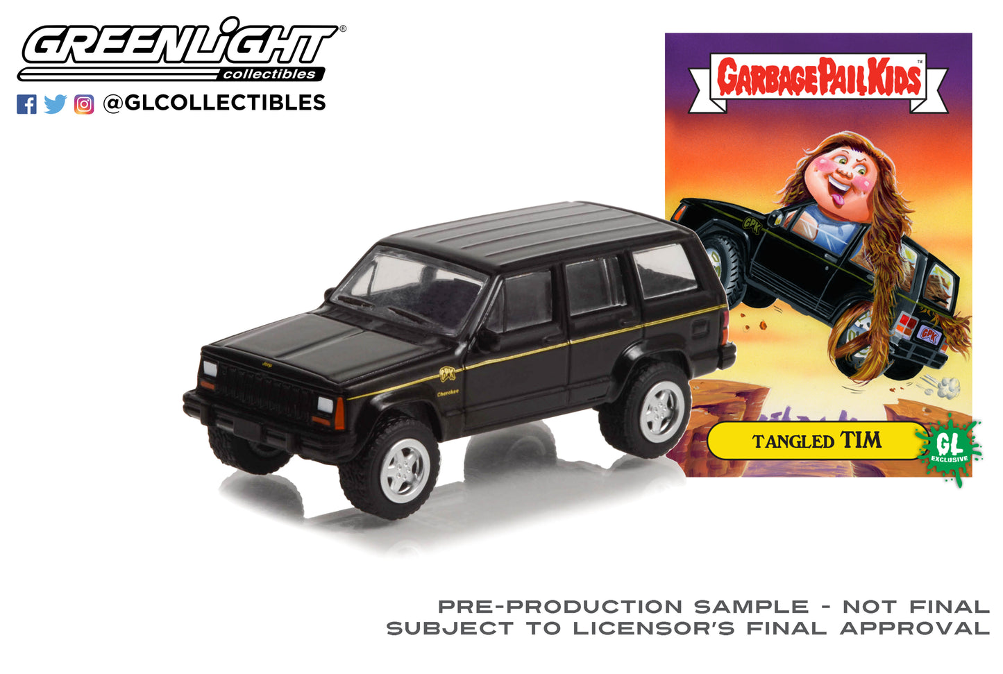 GreenLight 1:64 Garbage Pail Kids Series 4 - Tangled Tim - 1993 Jeep Cherokee 54070-F