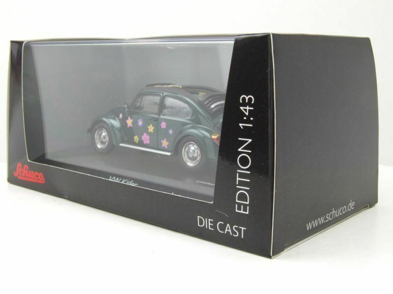 Schuco 1/43 Volkswagen Beetle Open Air Flower Decor green 450389500