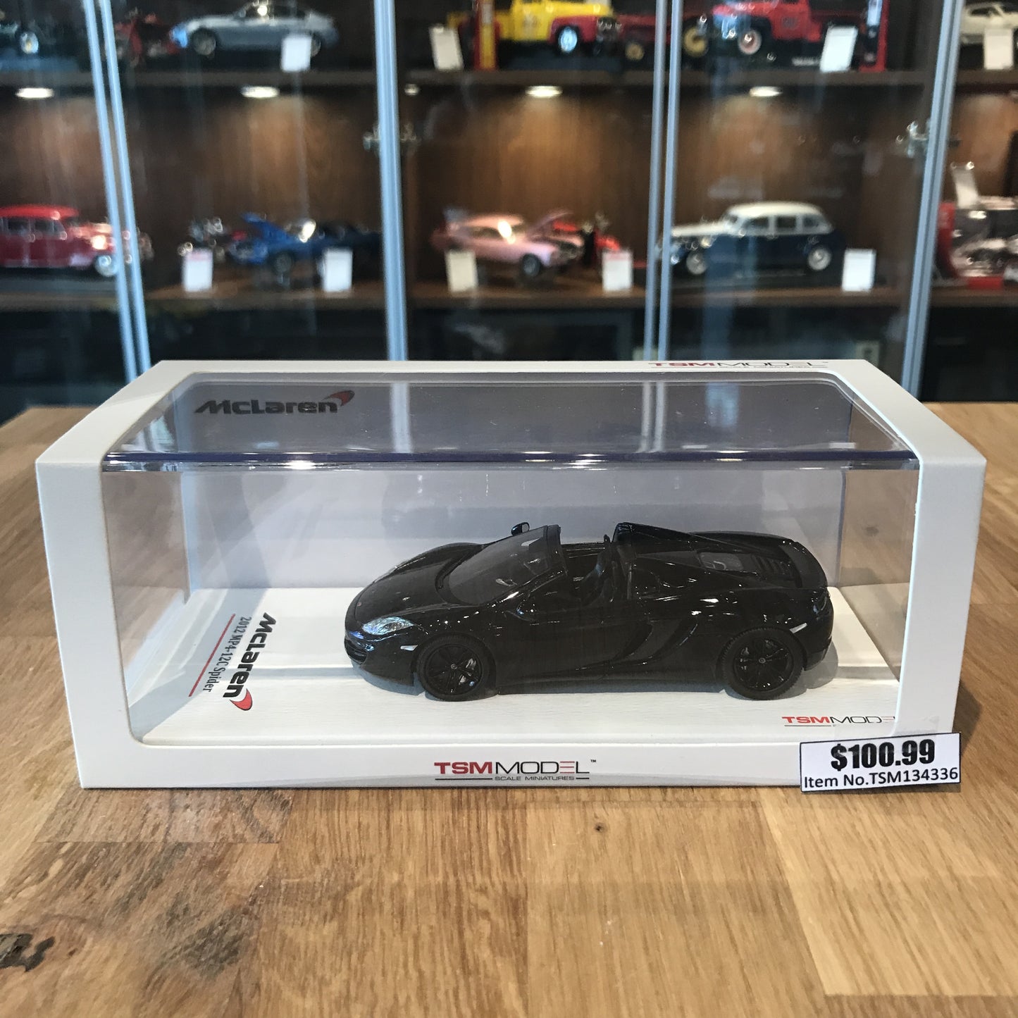 TSM 1:43 2013 McLaren MP4-12C Spider LHD Carbon Black TSM134336