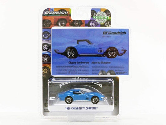 GreenLight 1:64 BFGoodrich Vintage Ad Cars - 1969 Chevrolet Corvette Objects In Mirror Are About To Disappear 30137