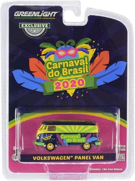 GreenLight 1:64 Volkswagen Type 2 Panel Van - Carnaval do Brasil 2020 (Carnival of Brazil) (Hobby Exclusive) 30127