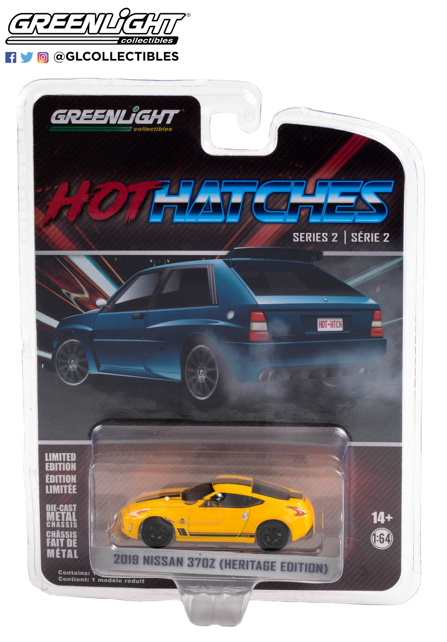 GreenLight 1:64 Hot Hatches Series 2 - 2019 Nissan 370Z - Heritage Edition - Chicane Yellow Solid Pack 63020-F