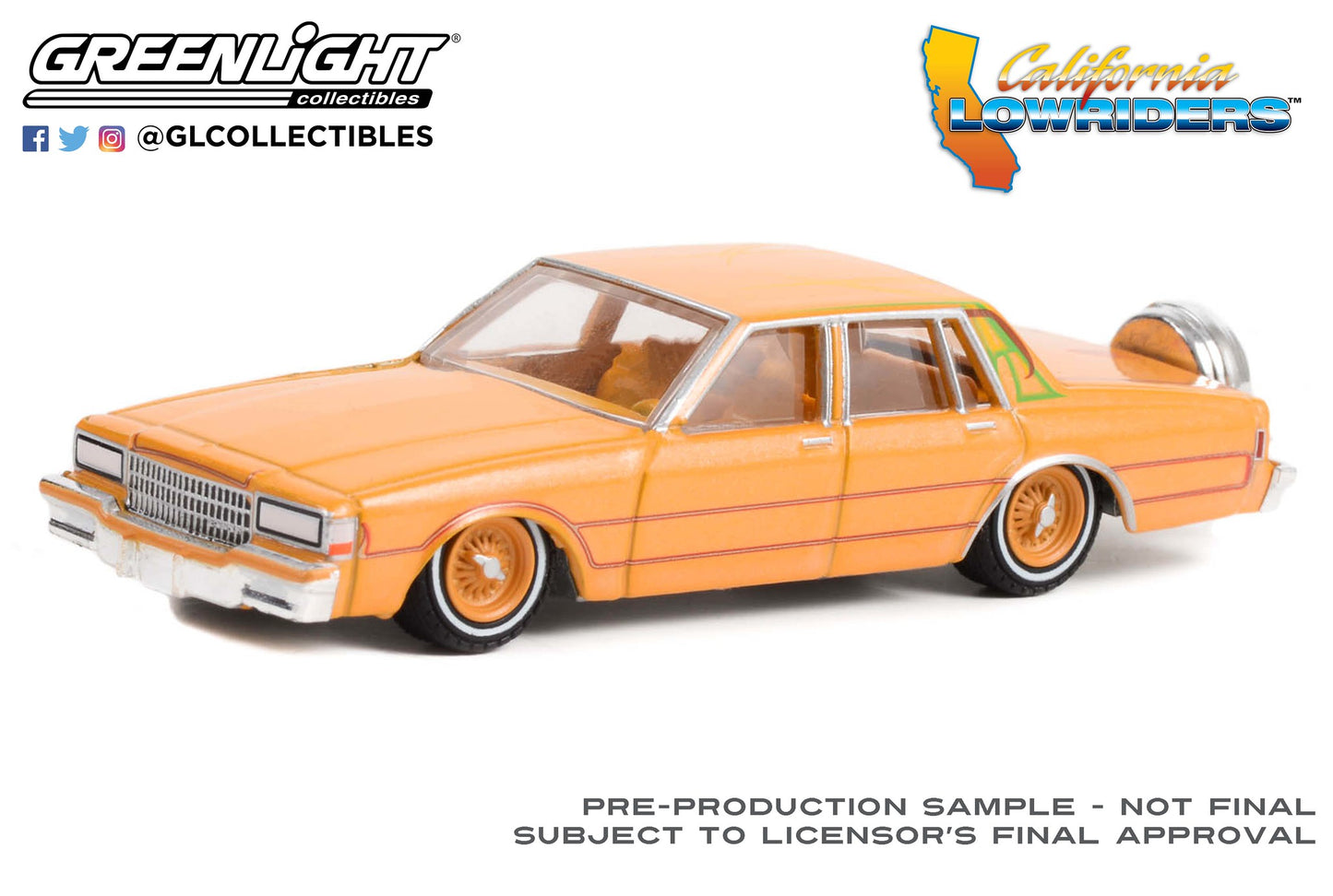GreenLight 1:64 California Lowriders Series 2 - 1990 Chevrolet Caprice Classic with Continental Kit - Custom Kandy Orange 63030-F