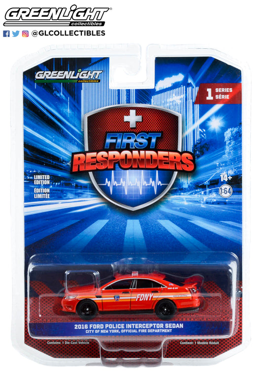 GreenLight 1:64 First Responders Series 1 - 2016 Ford Police Interceptor Sedan - FDNY (The Official Fire Department City of New York) EMS Division 4 67040-C