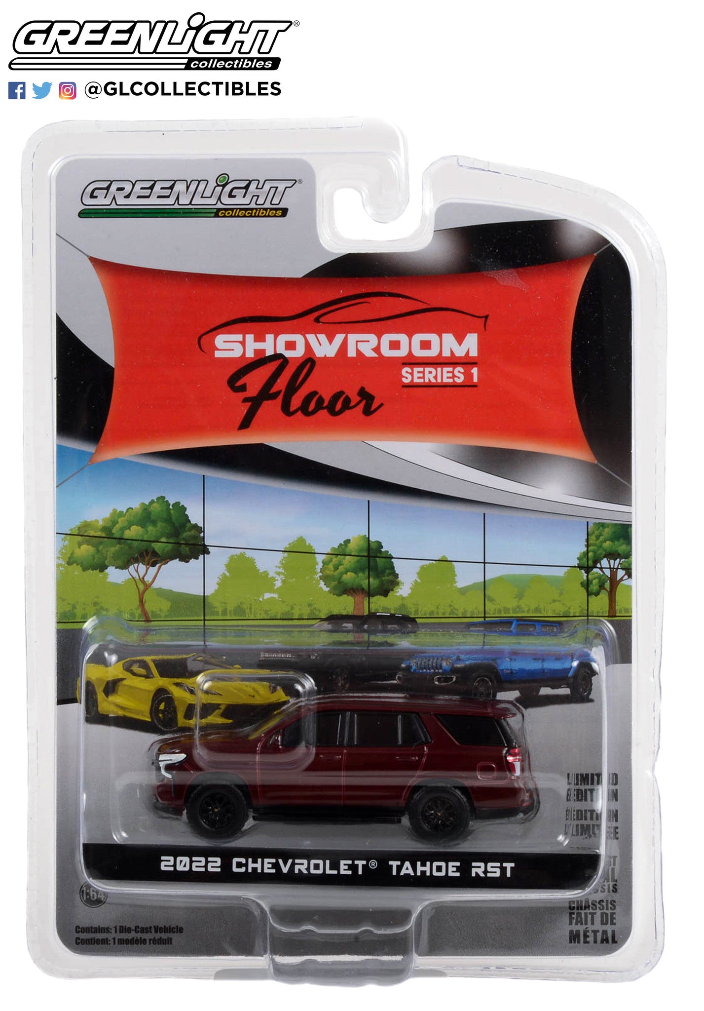 GreenLight 1:64 Showroom Floor Series 1 - 2022 Chevrolet Tahoe RST - Auburn Metallic 68010-B