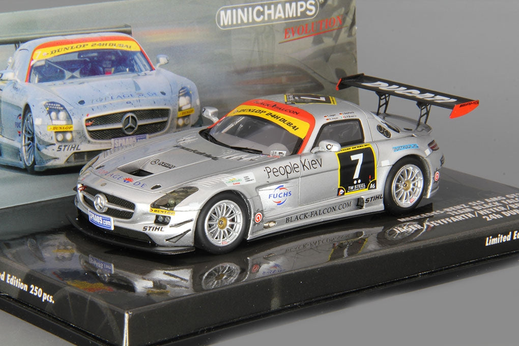 Minichamps 1:43 Mercedes-Benz SLS AMG GT3 Jager/Seyffarth/Heyer/Breslin #7 24H Dubai 2011 437110307