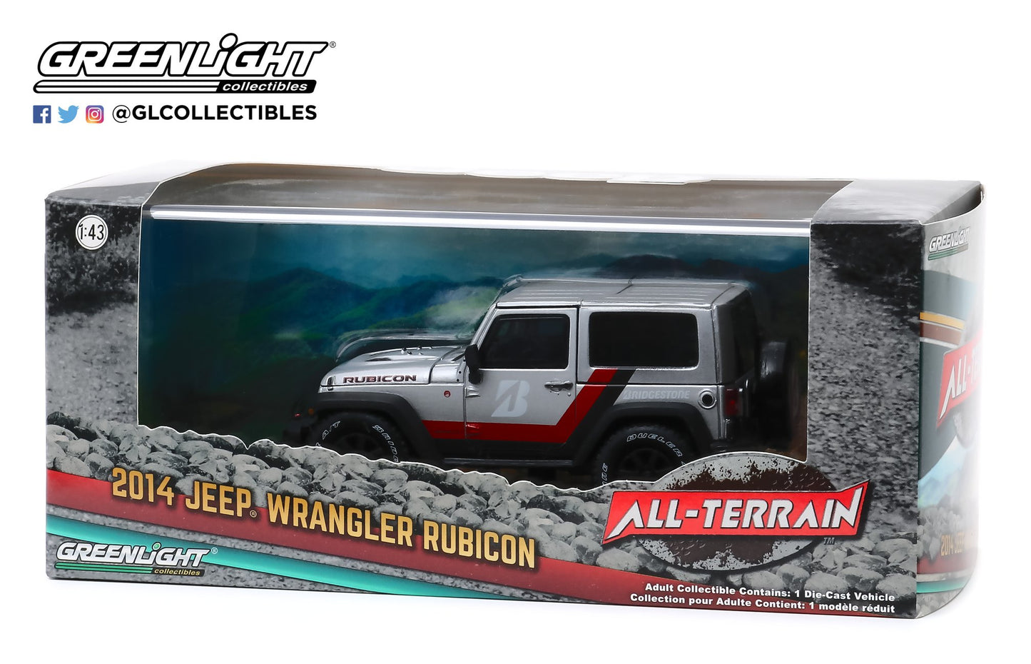 GreenLight 1:43 2014 Jeep Wrangler Rubicon - Bridgestone Racing 86174