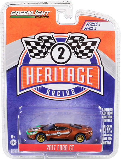 GreenLight 1/64 Ford Racing Heritage Series 2 - 2017 Ford GT 1966 #4 Ford GT40 Mk II Tribute 13220-A