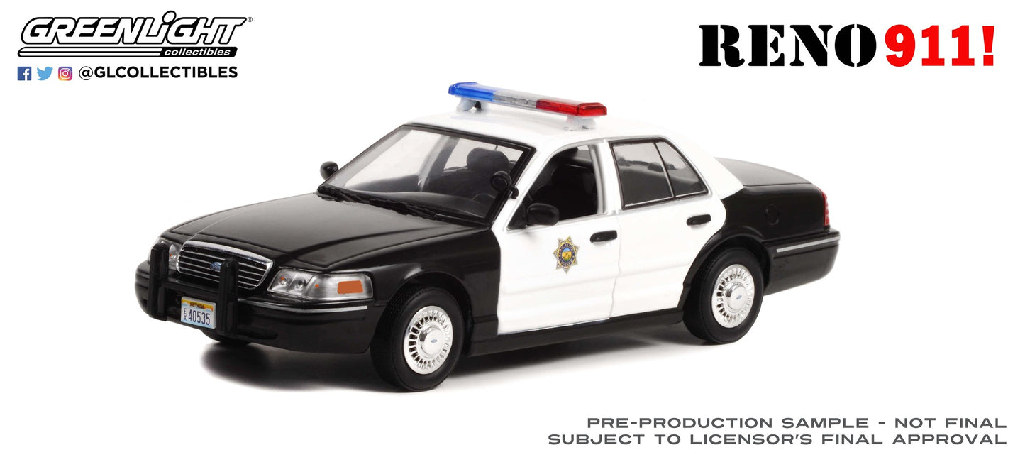 GreenLight 1:24 Reno 911! (2003-09 TV Series) - Lieutenant Jim Dangle s 1998 Ford Crown Victoria Police Interceptor - Reno Sheriff s Department 84162