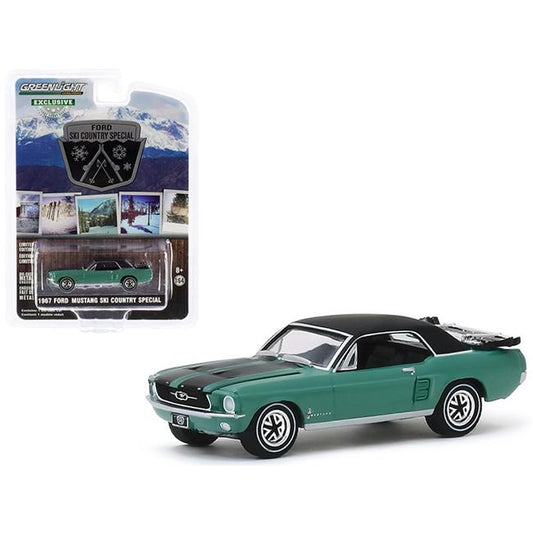 GreenLight 1:64 1967 Ford Mustang Coupe Ski Country Special - Loveland Green (Hobby Exclusive) 30113