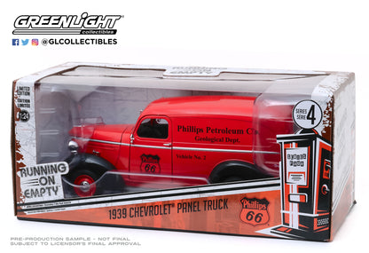 GreenLight 1:24 Running on Empty - 1939 Chevrolet Panel Truck - Phillips 66 Phillips Petroleum Co. Geological Dept 85051
